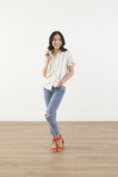 Collared Dolman Sleeve Top